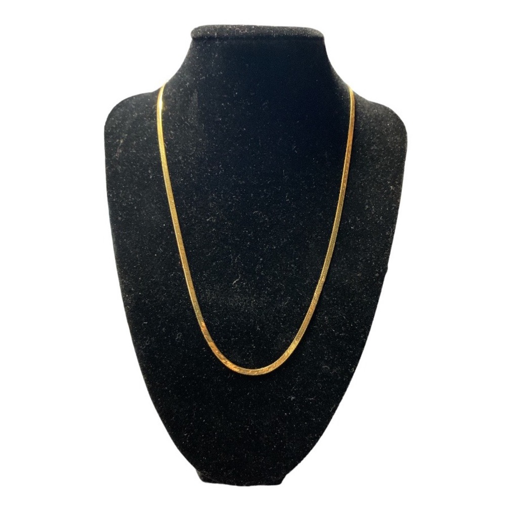 Danecraft 925 Sterling Silver 24K Gold Over SS 20” Herringbone Necklace Chain